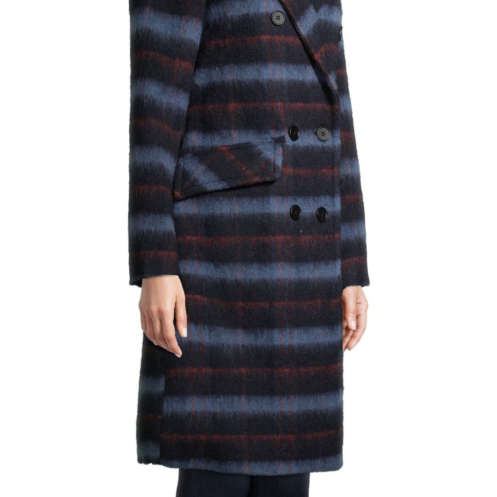 New BCBGeneration Wool Plaid Long Coat. - Picture 2 of 15